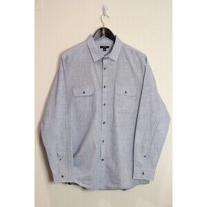 Alfani Shirt men's cotton size XL Light Blue Indigo 100% Cotton long Sleeve